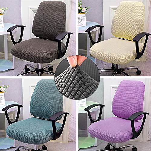 Stretchable Office Chair Cover 2 Pcs, Removable Washable Seat Slipcover, Silver K659