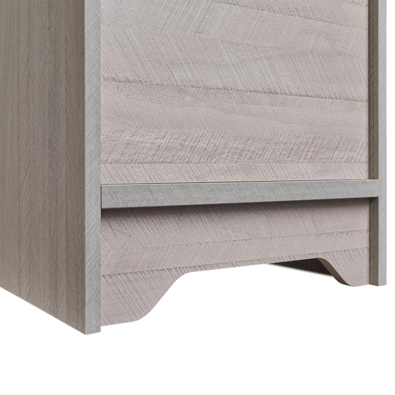 Modern Bedroom Nightstand 2-Drawer End Table Antique Gray Finish Z44798