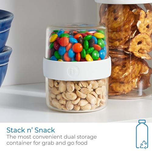 iDesign Recycled Plastic Stack n Snack Cabinet Pantry Storage Canister V399