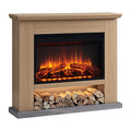LegendFlame® Camille Electric Fireplace with 39.5" Mantel Surround and Jaden 27" Insert, Cream White Finish