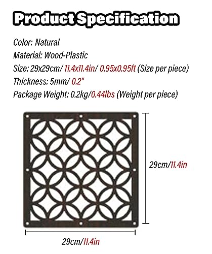 Privacy Partition Screen Hanging Room Divider Wood Plastic Panel Natural 55Pcs Q99857