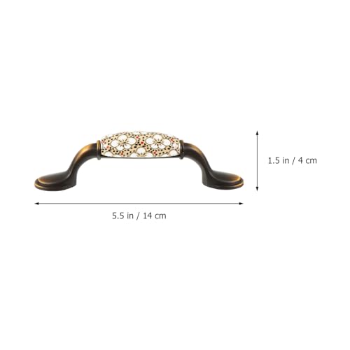 Gadpiparty 2pcs Antique Black Ceramic Cabinet Knobs E36516
