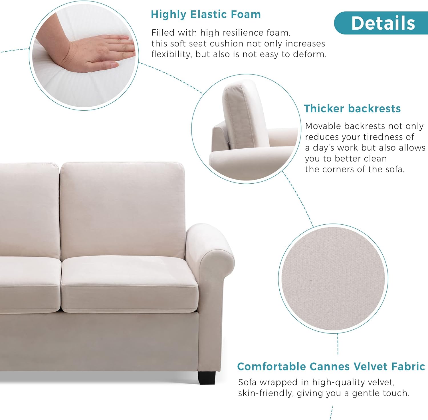 58.3" Pull Out Sofa Bed with Twin Mattress Pad, 2-in-1 Loveseat Sleeper, Beige White Y747