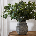 SIDUCAL Rustic Farmhouse Flower Vase | 9.5 Inch Large Ceramic Vase | Pampas Grass Vase | Modern Farmhouse Decor Vase for Home Decor, Table, Living Room Decoration, Shelf Decor, Mantel, White