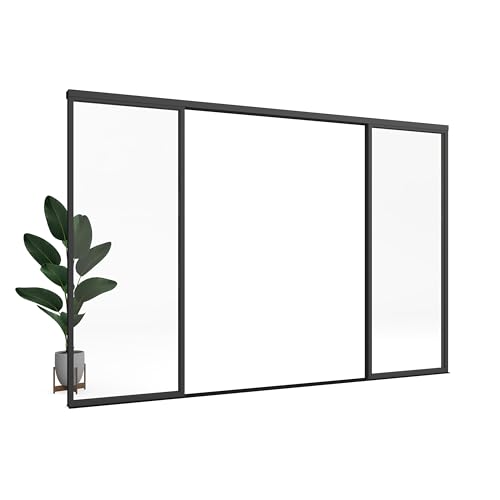 TSDC Large 144"x80" Multi Sliding Glass Wall Interior Room Divider with Aluminum Framed Tempered Glass M897003