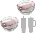 2 Pack 40 OZ Tumbler Lid Compatible for Stanley Quencher, Spill Proof Splash Resistant Stainless Steel Tumbler Covers Fit for Stanley and More Coffee (Light Purple, 40oz-1.0)