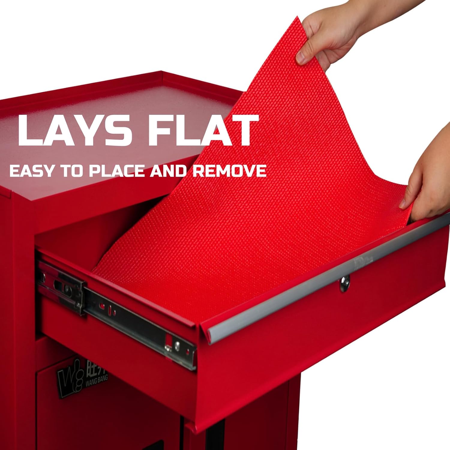 Tool Box Liner 16 inch x 18 ft, Heavy Duty Red Non-Slip Foam Mat L943059