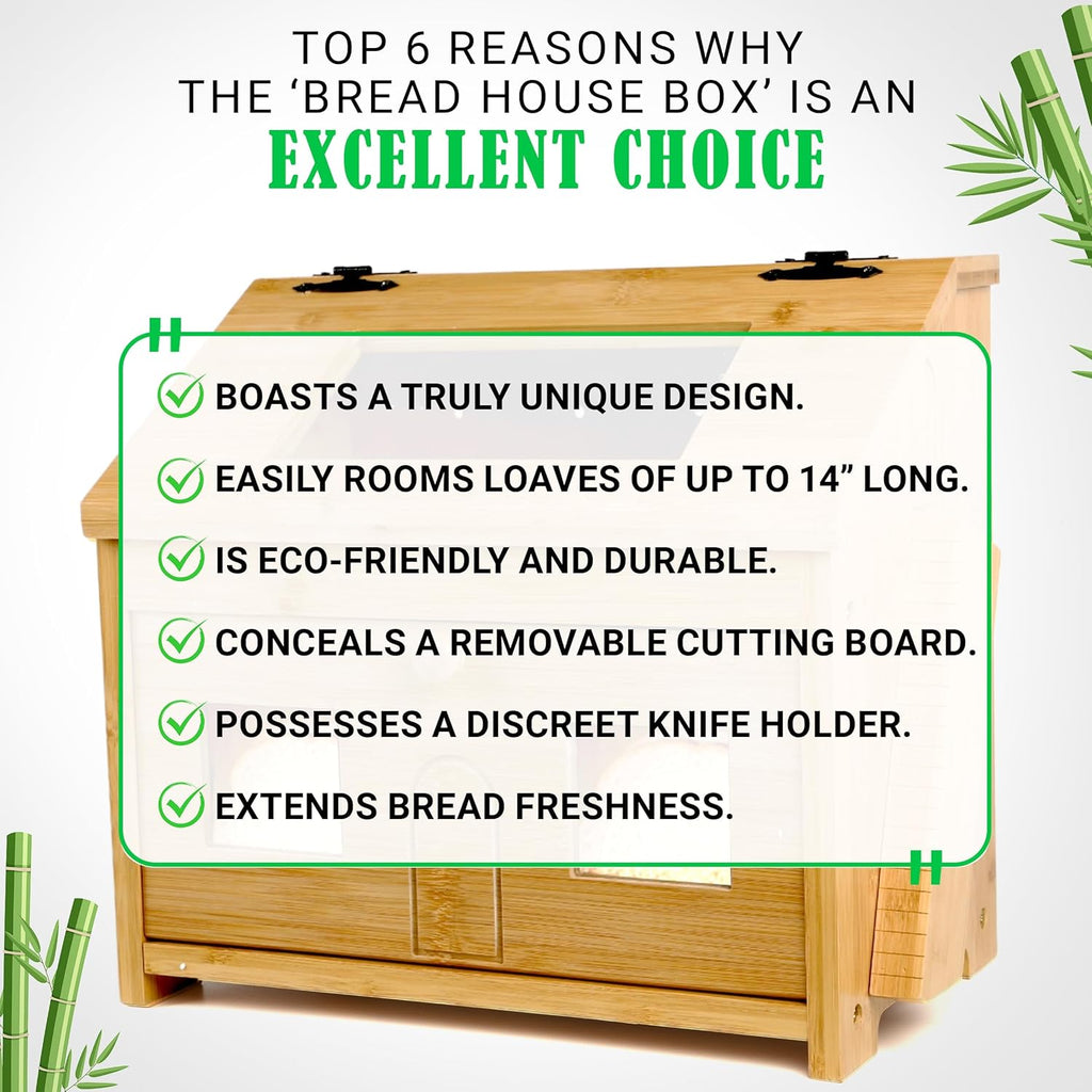 Bamboo Bread Box for Kitchen Countertop with Cutting Board J958281