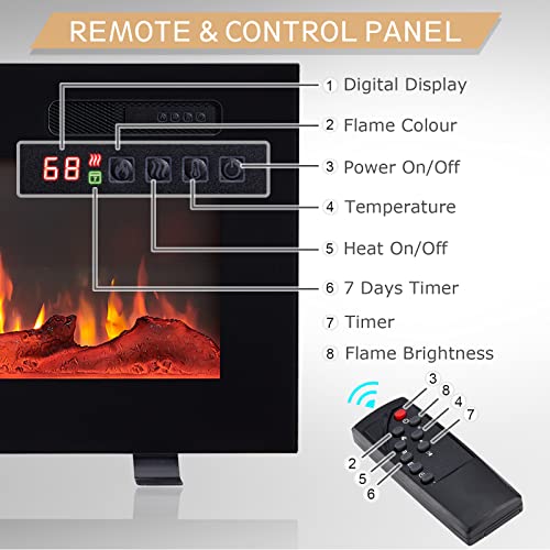 Efiretric Grace 50" W 3 in 1 Electric Fireplace EF451, Freestanding, Wall Mounted, Recessed, Remote Control O5770