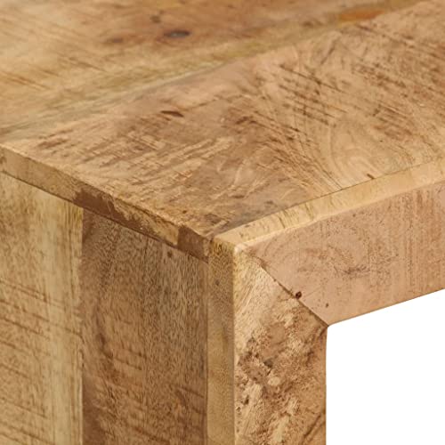 Solid Mango Wood TV Stand with Wrought Iron Legs W65483