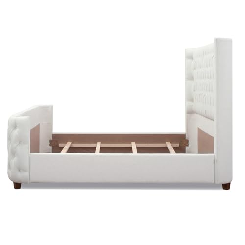 Jennifer Taylor Home Brooklyn King Tufted Panel Bed Headboard and Footboard Set, Opal Grey Velvet Q335