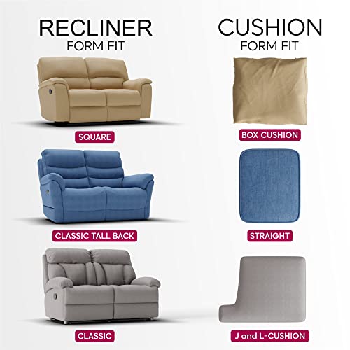 PAULATO BY GA.I.CO. Recliner Sofa Cover - Stretch Polyester Slipcover - Blue Z947