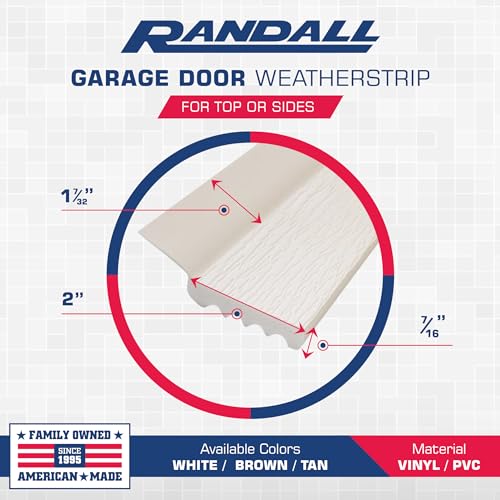 Randall Manufacturing V-37 7-Feet Dual Vinyl Garage Door Seal Brown B8107