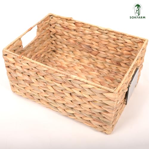 Water Hyacinth Woven Storage Baskets 3 Pcs (12 Inch) F1508