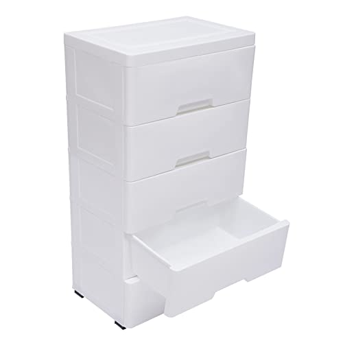 Plastic Cabinet 5 Drawers Storage Dresser for Bedroom Hallway Entryway, Blue V560
