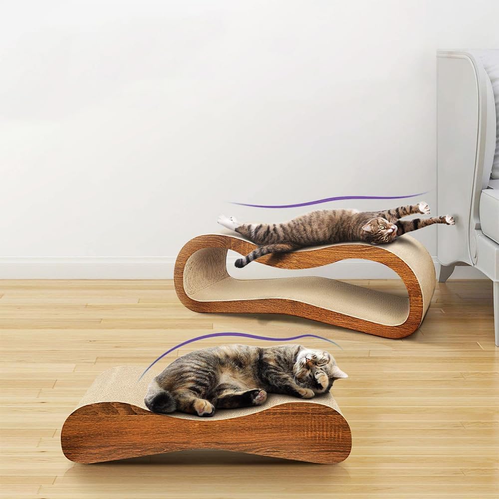Infinity Cat Scratcher Cardboard Lounge Bed with Scratching Post B7367