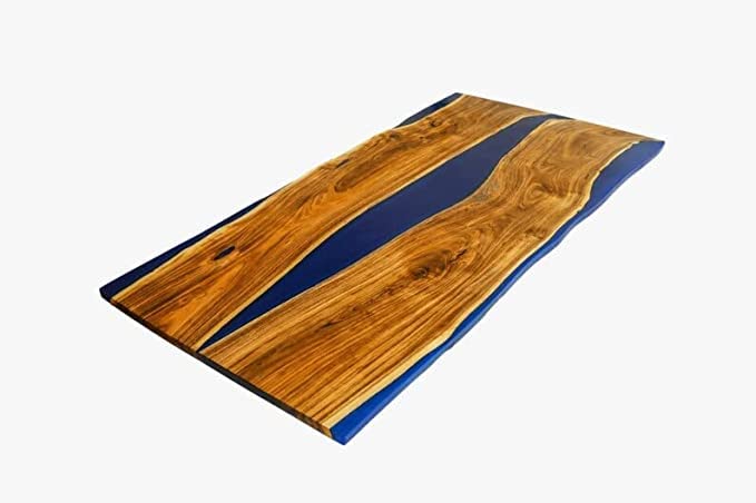 Epoxy Resin River Dining Table, 108 x 36 Inches, without Stand C14646