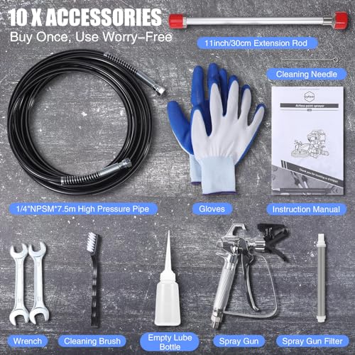 700W HVLP Paint Sprayer with 5 Nozzles & 3 Spray Patterns K506708