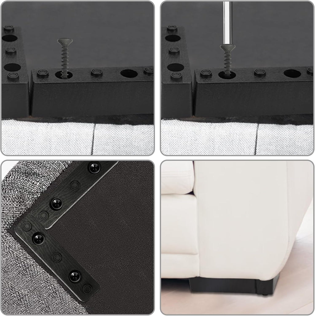 Set of 16 Furniture Legs Kit, 4.7 Inch Modern DIY Risers with Screws I184546