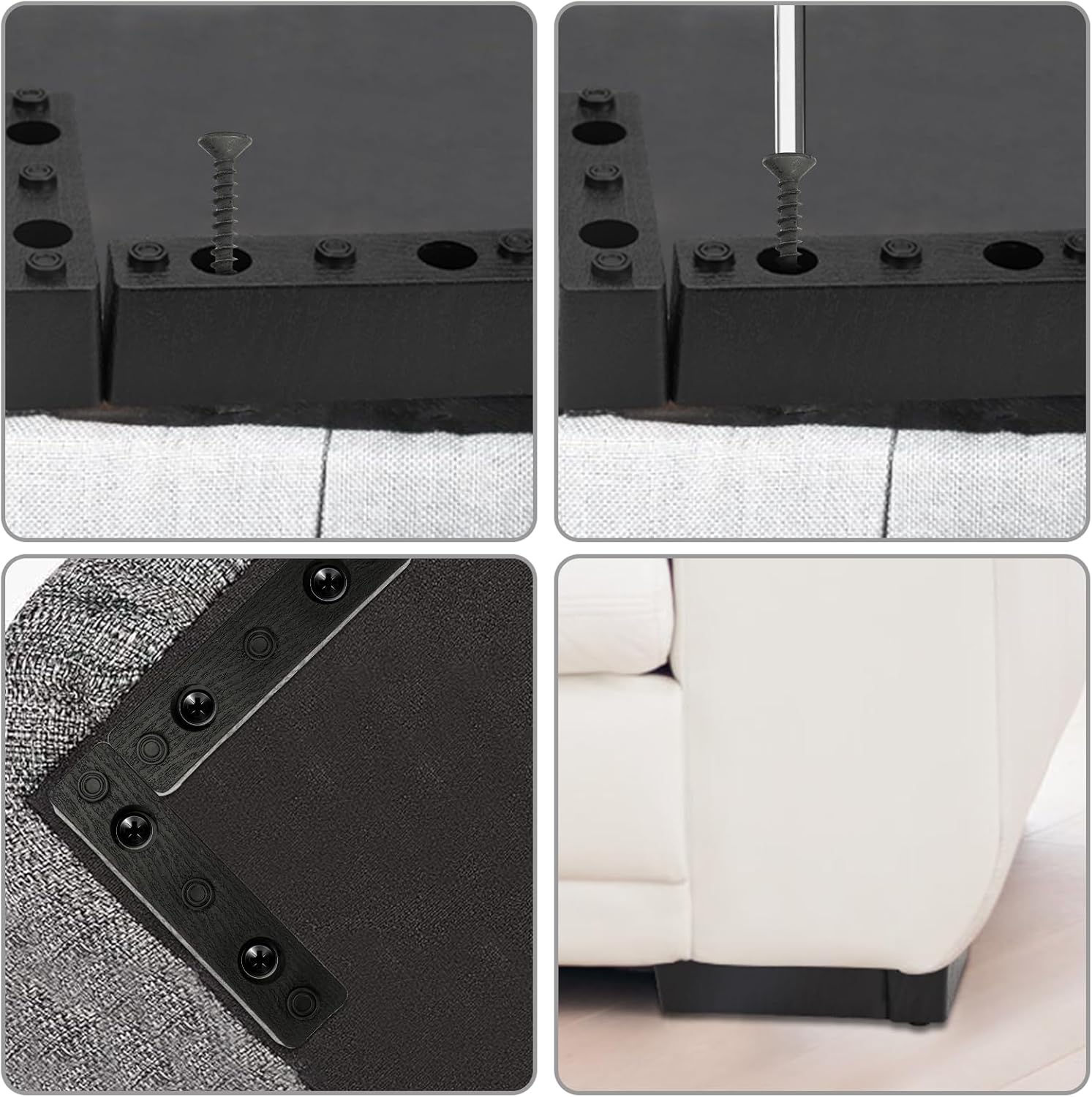 Set of 16 Furniture Legs Kit, 4.7 Inch Modern DIY Risers with Screws I184546