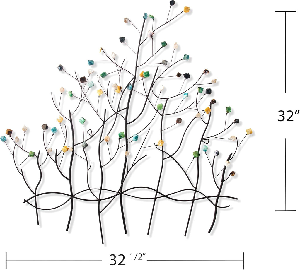Gemstone Forest Wall Sculpture, 32.5" H x 32" W, Bronze X868