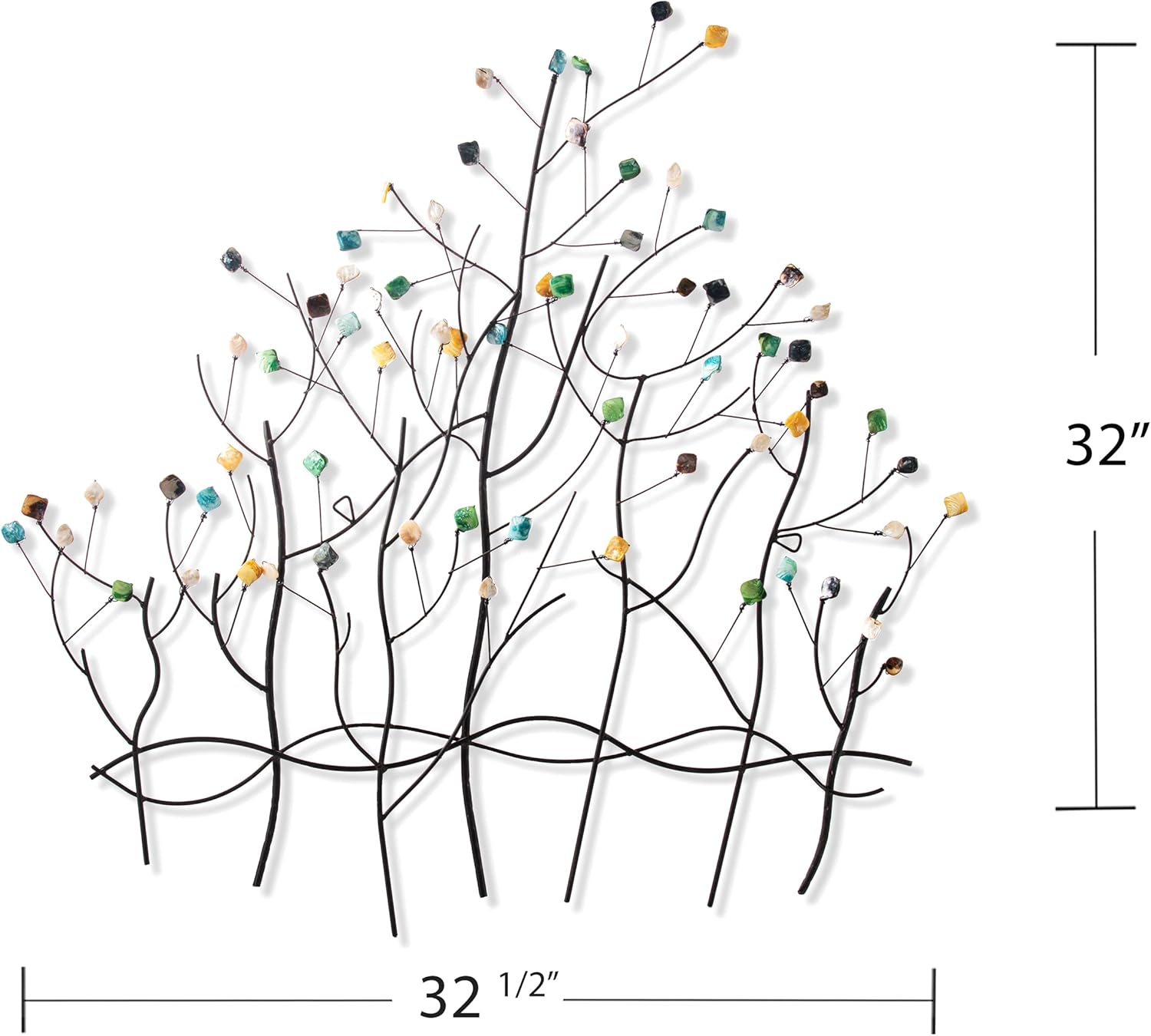 Gemstone Forest Wall Sculpture, 32.5" H x 32" W, Bronze X868