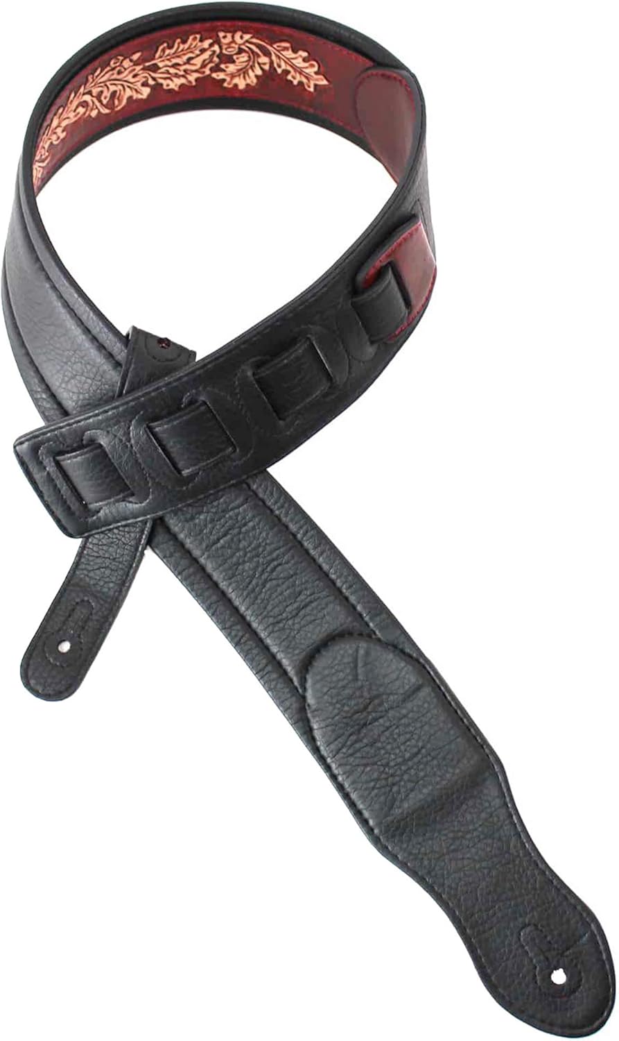 Walker & Williams KB-03-RB Mahogany Brown Full Grain Leather Guitar Strap K387577