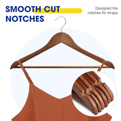 Korpai 30-Pack Wooden Hangers with 360-Degree Rotatable Hook A567