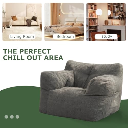 HIGOGOGO Giant Bean Bag Chair for Adults with Pocket Armrests T15660