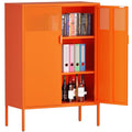 Metal Storage Buffet Sideboard, Adjustable Shelves, Buffet Table, TV Stand, Coffee Bar Cabinet for Kitchen, Living Room (Orange, 47")