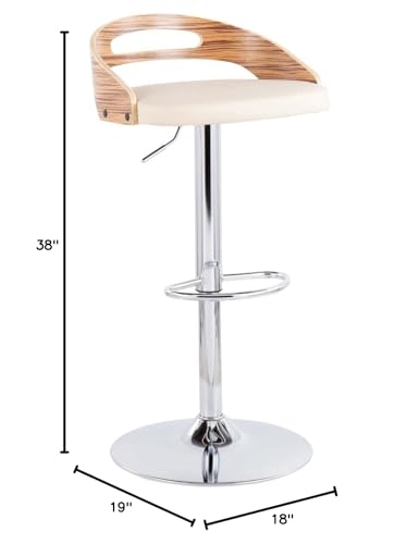 LumiSource Cassis Adjustable Swivel Bar Stool, Chrome D878