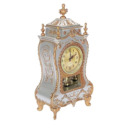 Wnvivi Vintage Table Clock Antique Desk Alarm Clock White S660