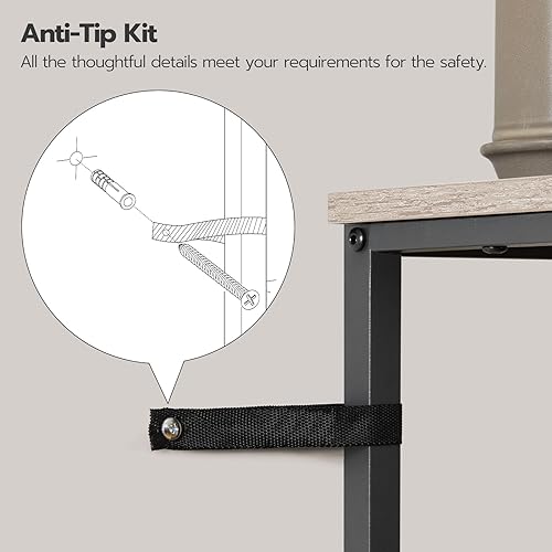 HOOBRO Over The Toilet Storage, 2-Tier Bathroom Organizer Shelf with Toilet Paper Holder, Greige and Black F6736