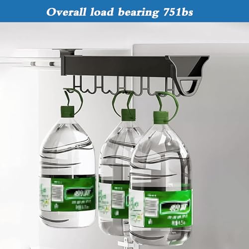Broom and Mop Holder Storage Rack with Adjustable Hooks for Kitchen Closet D368500