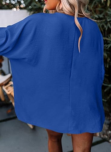 Dokotoo Women's Dressy Casual Tops 3/4 Sleeve V Neck Loose Fit Tees N948
