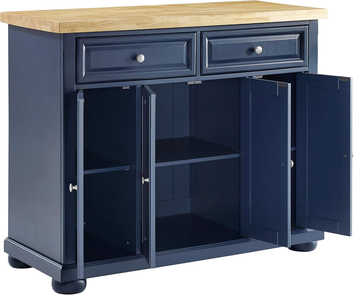 Crosley Furniture Madison Kitchen Island with Butcher Block Top, Navy P658070