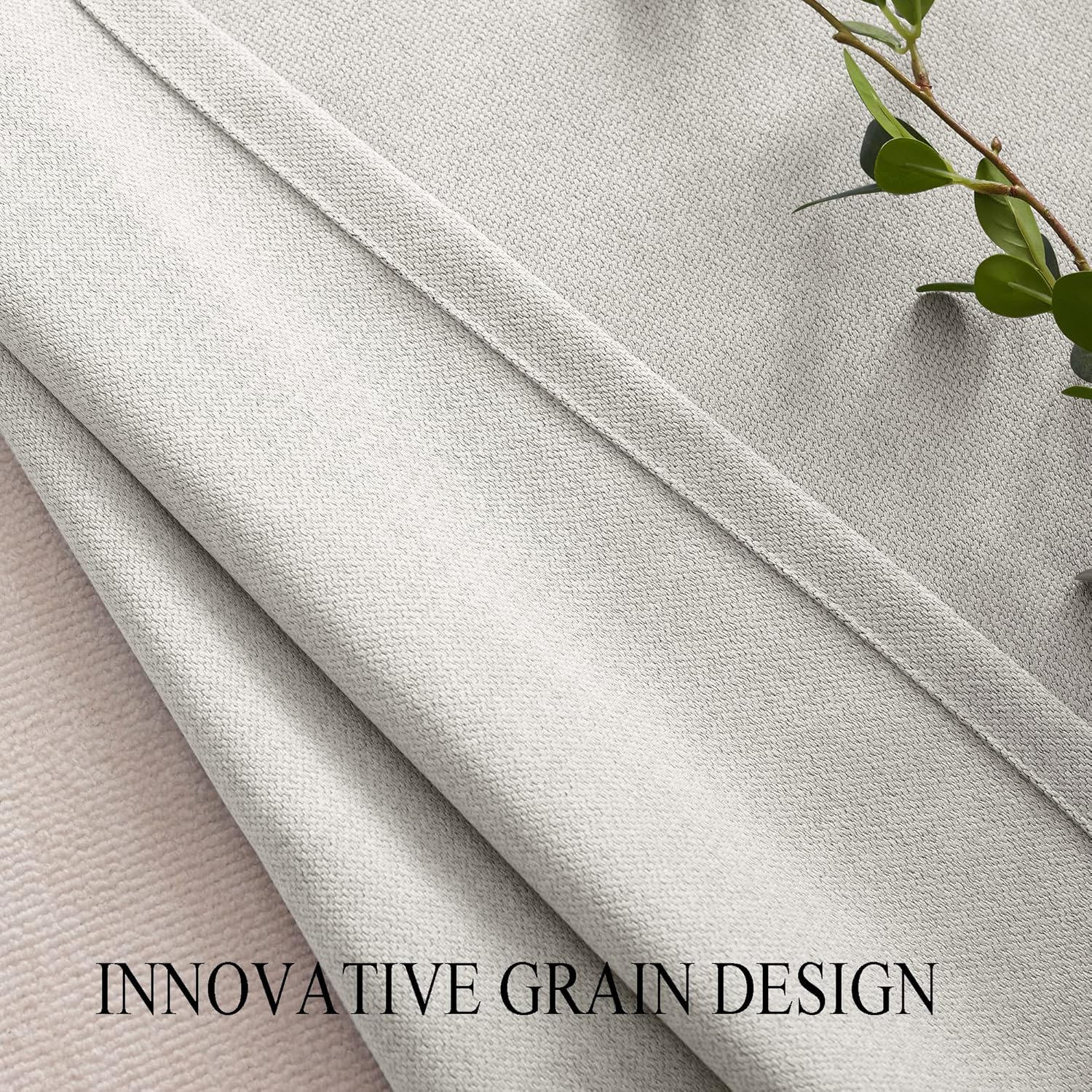 Faux Linen Total Blackout Extra Long Curtain, 2 Story for High Ceiling, Silver White, 1 Panel, 52 x 144 Inch G553