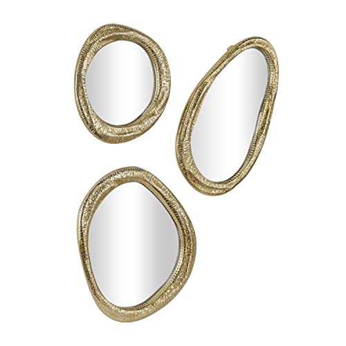 Deco 79 Aluminum Abstract Wall Mirror Set of 3, Silver Z324