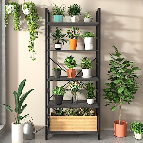 Yoobure 5 Tier Bookshelf Tall Modern Bookcase for Books, White T904929