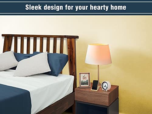 Acacia Kaylin Bed Frame Queen Size Solid Wood Platform Bed with Headboard, Mocha H4572