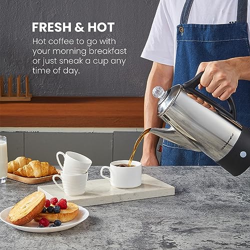 Elite Gourmet EC812 12-Cup Stainless Steel Coffee Percolator O85219